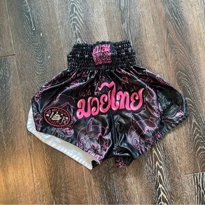 Half Sumo Black and Pink Muay Thai Shorts